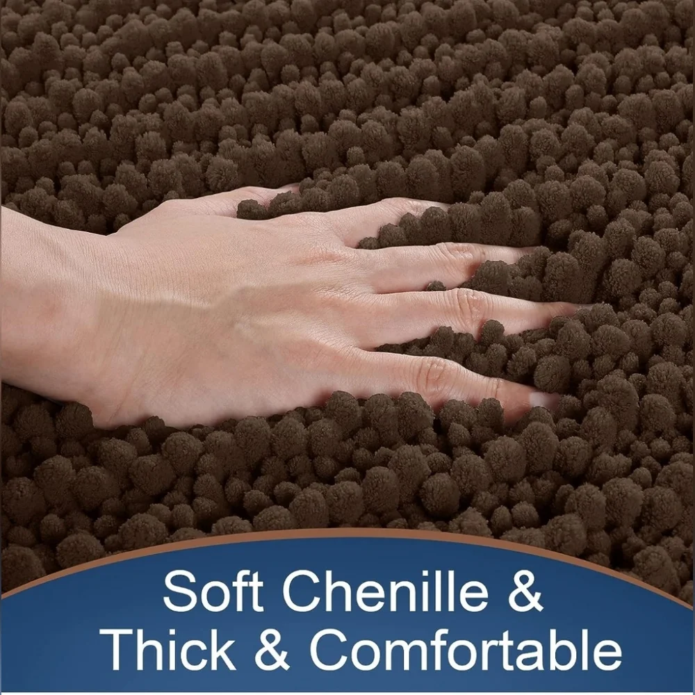 Original Luxury Chenille Bath Mat, 32 x 20 Inches, Soft & Shaggy.